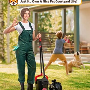 PETNOZ LIFE Large Swivel Bin & Rake Pooper Scooper with 40 Waste Bags, 36" Long Handle & 4 Bag Hooks Adjustable Dog Pooper Scooper for Large Dogs and Pets, Portable Non-Breakable Dog Poop Scooper