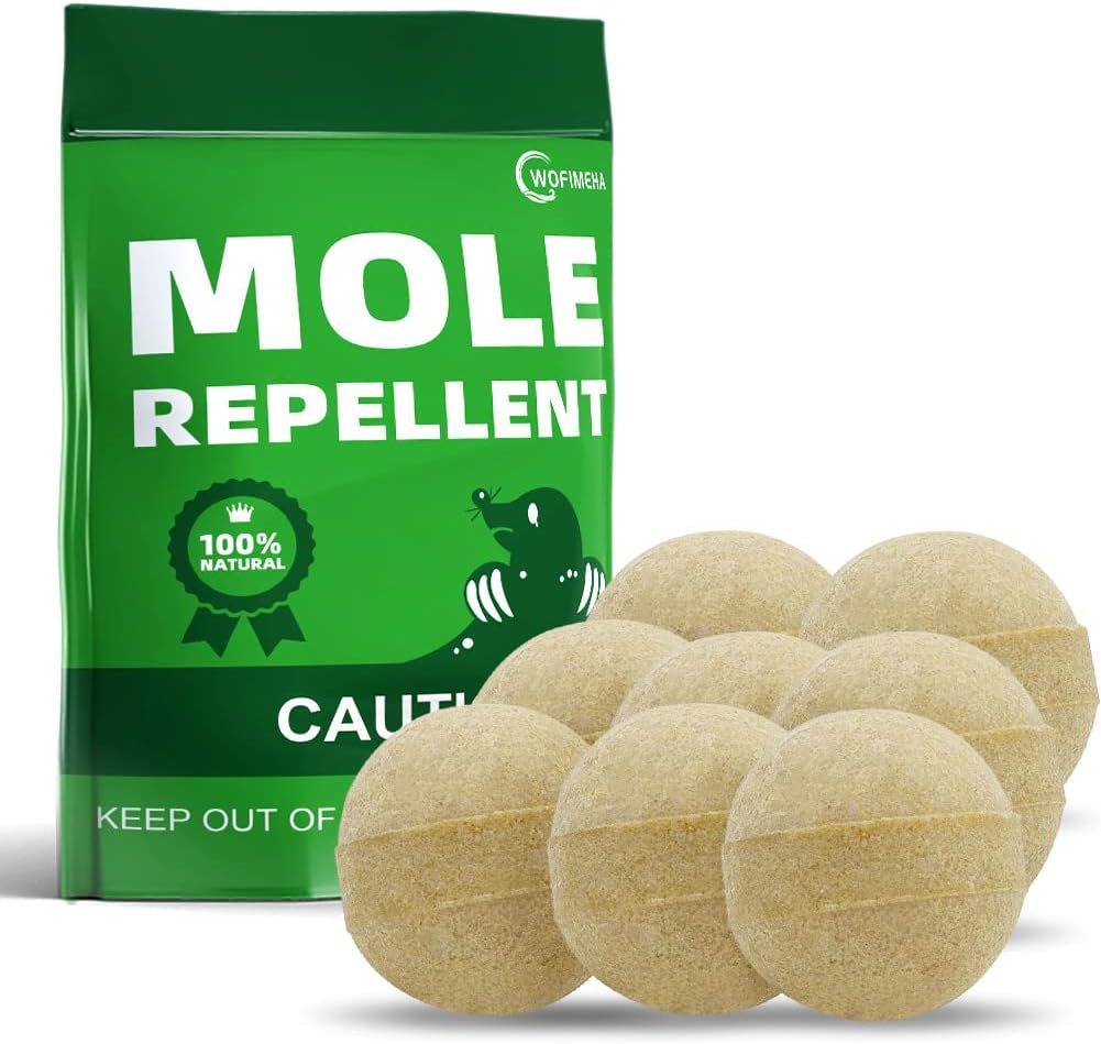 ANEWNICE Mole Repellent,Vole Repellent Outdoor,Natural Gopher Repellent,Mole Deterrent for Lawn,Get Rid of Moles in Your Yard, Outdoor Groundhog&Mole Control, Wofimeha Safe Around Pet & Plant (8 Pack)