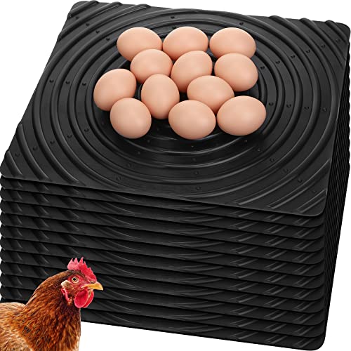 12 Pack Washable Nesting Pads Chicken Nesting Box Pads Reusable Rubber Chicken Nesting Box Liners for Chicken Coops Accessories Chicken Bedding Hen House Poultry, 12" x 13.8"