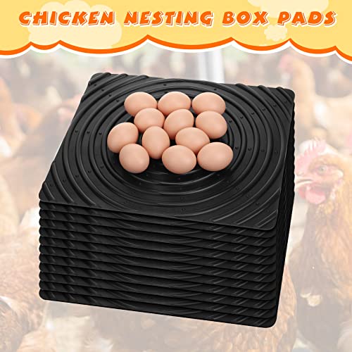 12 Pack Washable Nesting Pads Chicken Nesting Box Pads Reusable Rubber Chicken Nesting Box Liners for Chicken Coops Accessories Chicken Bedding Hen House Poultry, 12" x 13.8"