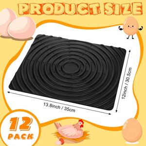 12 Pack Washable Nesting Pads Chicken Nesting Box Pads Reusable Rubber Chicken Nesting Box Liners for Chicken Coops Accessories Chicken Bedding Hen House Poultry, 12" x 13.8"