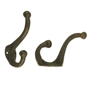 YWZHENYU 5- Pack Heavy Duty Cast Iron Hooks Vintage Wall Mounted Hooks Rustic Wall Hooks for Hanging Coats, Bags, Backpack, Towels, Hats, Farmhouse Decor with Screws