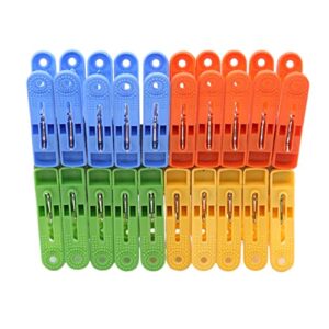rexcp 20 pack colorful plastic clothespins small, sock clip laundry clothes pins clips, 4 colors clothes drying line pegs for kitchen outdoor trip