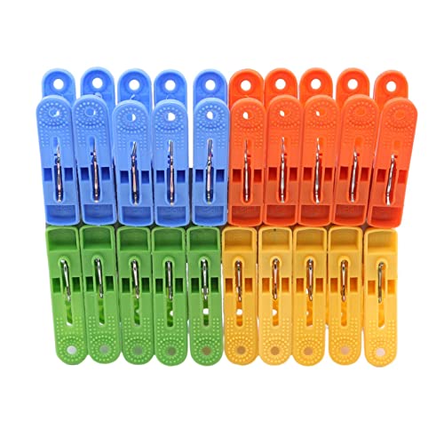 Rexcp 20 Pack Colorful Plastic Clothespins Small, Sock Clip Laundry Clothes Pins Clips, 4 Colors Clothes Drying Line Pegs for Kitchen Outdoor Trip