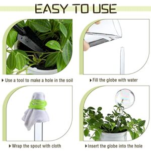 Eaasty 6 Pieces Iridescent Plant Watering Globes Colorful Glass Self Watering Globes Iridescent Pearl Plant Watering Bulbs Spike Automatic Plant Waterer for Indoor Outdoor Home Garden (Round)