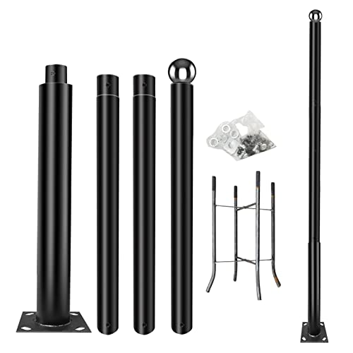 HYPERAZA Solar Street Light Pole 13.12ft Garden Light Pole Outdoor Heavy Metal Light Pole Field Light Pole Ranch Light Pole for Hanging Solar Heavy Duty Street Light with Ground Cage and Mounting Kit