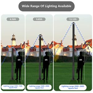 HYPERAZA Solar Street Light Pole 13.12ft Garden Light Pole Outdoor Heavy Metal Light Pole Field Light Pole Ranch Light Pole for Hanging Solar Heavy Duty Street Light with Ground Cage and Mounting Kit