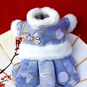 Honrane Pet Tang Suit Dress Up Chinese Style Pet Tang Suit Dress Functional Light Purple XL