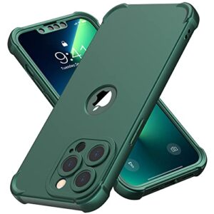 oretech for iphone 13 pro case,with [2 x tempered glass screen protector] 360 ° full body shockproof protective phone case for iphone 13 pro 6.1 inch - classic green