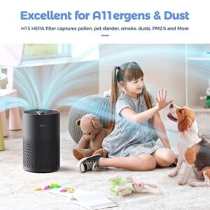 Air Purifiers Plus One More HEPA Filter for A11ergies, Pollen, Smoke, Dusts, Pets Dander, Odor, Hair, Ozone Free, 20db Quiet cleaner for Bedroom, Room, Kitchen and Living Room, SGS Certificaion