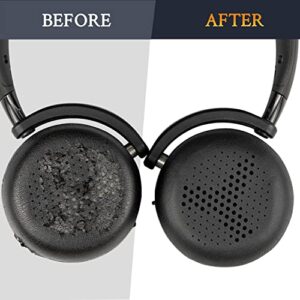 SOULWIT Professional Replacement Ear Pads Cushions for AKG Y500 On-Ear Foldable Wireless Bluetooth Headphones, Earpads with Soft Protein Leather - Black