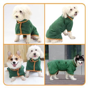 HhiMyOct Dog Drying Coat - Microfiber Dog Towel Robe Super Absorbent Pet Bathrobe Dry Fast Dog Bag, Adjustable Collar & Belly Strap Fast Drying Coat Pet Dog Cat Bath Robe Towel