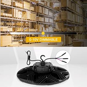 ORRGENA High Bay LED Light UFO High Bay LED Shop Lights, 80W/100W/150W Adjustable, 3000K/4000K/5000K Adjustable, Dimmable AC100-277V Low Bay Lighting for Gym Warehouse Factory Fixture