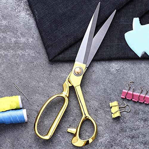 10" Sewing Scissors,Heavy Duty Tailor Scissors Shears for Fabric,Leather,Raw Materials,Dressingmaking,Altering-Professional Upholstery Shears for Dressmakers Students Office Crafting