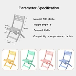 Lifexquisiter 4 Pack Chair-Shaped Phone Stand for Desk, Creative Foldable Chair Smartphone Holder, Mini Portable Phone Stand for iPhone Huawei Samsung Xiaomi