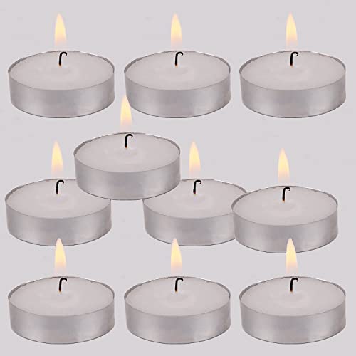 10 Pack Unscented Tea Lights Candles Tealight Candles Smokeless Dripless Small Votive Paraffin Candles for Wax Seal Kit, Wax Sealing Stamp Kit, Home Decorative, Shabbat, 2.5 Hours, White