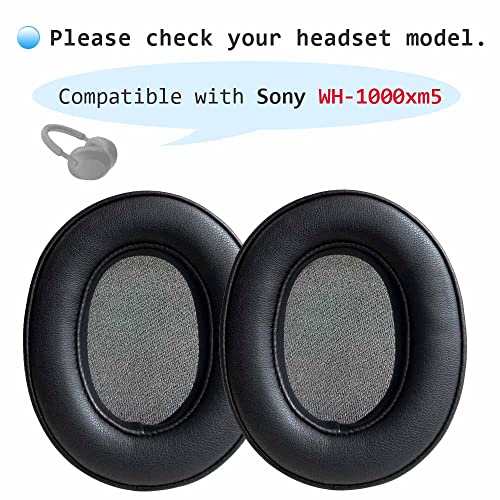 MQDITH Earpads Cushions Replacement Compatible with Sony WH-1000XM5 Over-Ear Headphones, Protein Leather Ear Pads Compatible with Sony WH1000XM5 Headphones