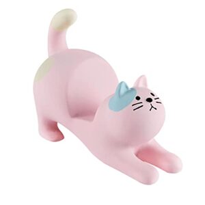 lifexquisiter pink cat smartphone stand for desk, cute kawaii phone holder for ipad, iphone, huawei,samsung, xiaomi, 2 in 1 lovely animal desktop ornaments home decor with smartphone stand