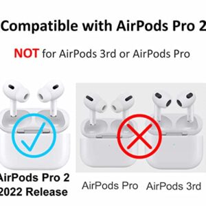 [ Fit in Case ] Ultra Thin Compatible with AirPods Pro 2 Ear Tips Eartips, Replacement Super Thin Anti Scratch Cover Skin Accessories Compatible with AirPods Pro 2nd Generation 2 White 2 Black