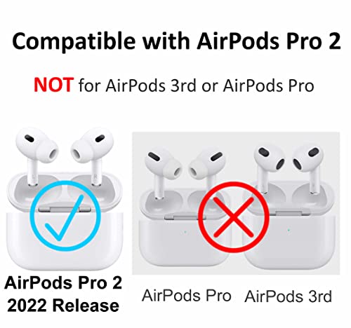 [ Fit in Case ] Ultra Thin Compatible with AirPods Pro 2 Ear Tips Eartips, Replacement Super Thin Anti Scratch Cover Skin Accessories Compatible with AirPods Pro 2nd Generation 2 White 2 Black