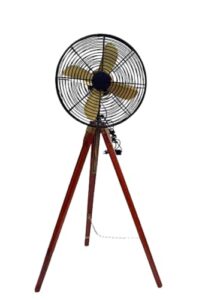 antique electric floor fan for home and office décor with wooden tripod stand vintage stylish floor fan for living room decorative item by by s.p enterpriseess