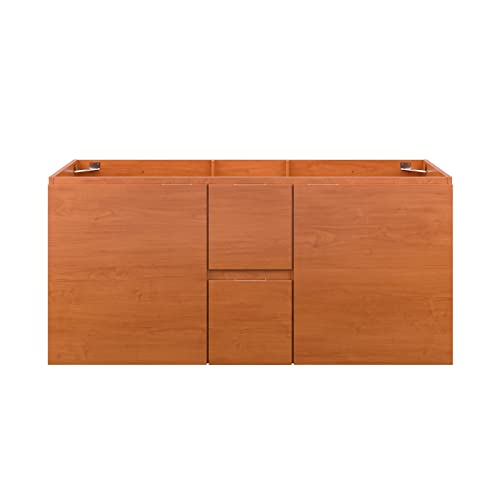 Modway EEI-5883-CHE Scenic 48" Double Wall-Mount Bathroom Vanity Cabinet, Cherry Walnut