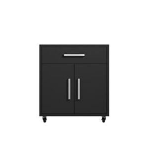 Manhattan Comfort Eiffel 2-Piece Storage Garage Set in Matte Black