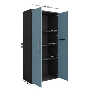 Manhattan Comfort Eiffel Garage Cabinets and Storage System, Set of 6, Blue