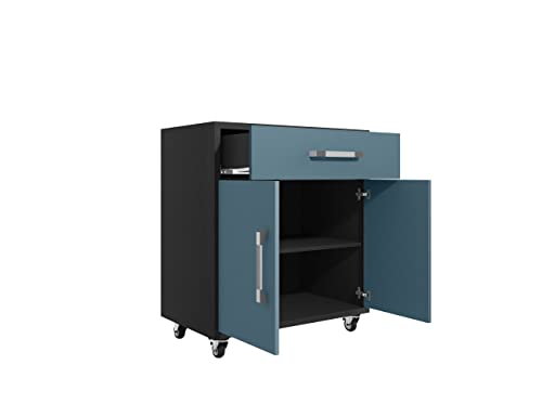 Manhattan Comfort Eiffel Garage Cabinets and Storage System, Set of 6, Blue