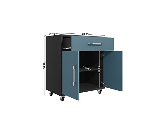 Manhattan Comfort Eiffel Garage Cabinets and Storage System, Set of 6, Blue