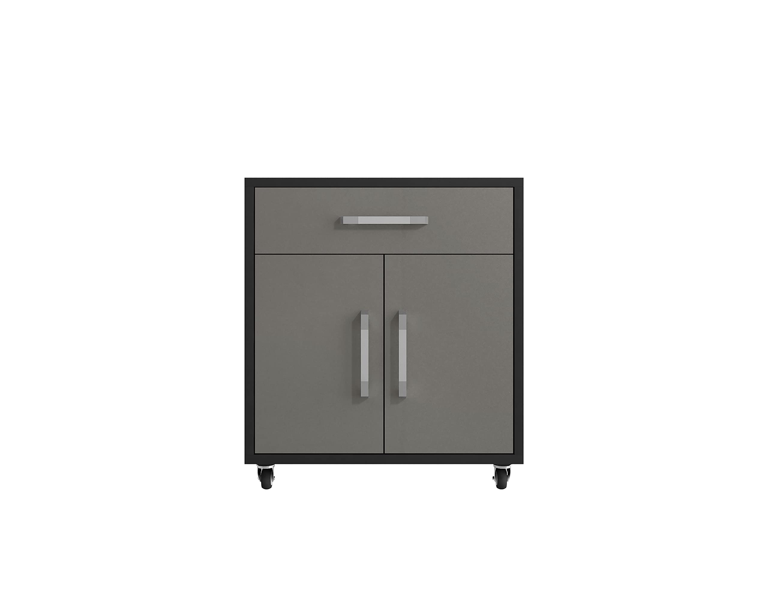 Manhattan Comfort Eiffel Garage Work Station Set of 3 in Matte Black and Gray