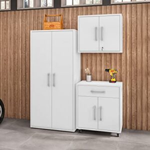 Manhattan Comfort Eiffel 3-Piece Storage Garage Set in White