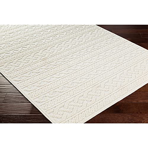 Artistic Weavers Lyna Boho Striped Textured Washable Area Rug, 2' x 2'10", Cream