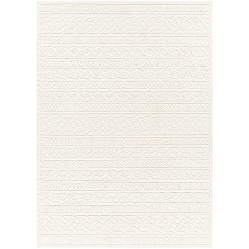 Artistic Weavers Lyna Boho Striped Textured Washable Area Rug, 2' x 2'10", Cream