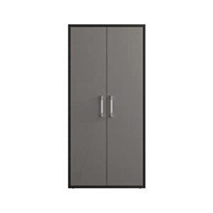 Manhattan Comfort Eiffel Garage Cabinets and Storage System, Set of 3, Matte Black and Grey