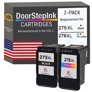 doorstepink remanufactured in the usa ink cartridges for canon pg-275xl black and canon cl-276xl color