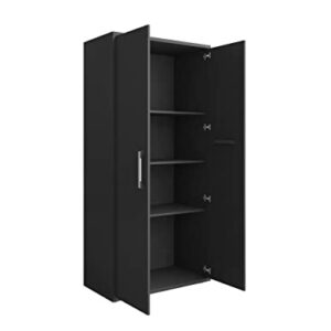 Manhattan Comfort Eiffel 3-Piece Storage Garage Set in Matte Black