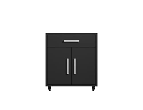 Manhattan Comfort Eiffel Garage Work Station Set of 3 in Matte Black