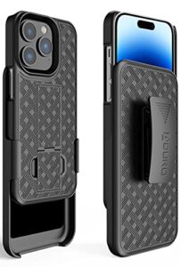 aduro combo case with kickstand & holster for iphone 14 pro max, slim shell & swivel belt clip holster, with built-in kickstand for apple iphone 14 pro max (6.7") 2022