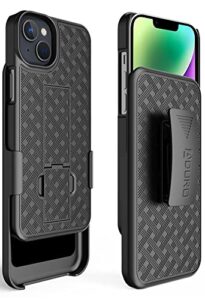 aduro combo case with kickstand & holster for iphone 14, slim shell & swivel belt clip holster, with built-in kickstand for apple iphone 14 (6.1") 2022
