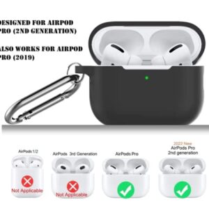 Silicone Shockproof Cover Case for Airpods Pro 2nd Generation (2022) - Glow in The Dark Blue