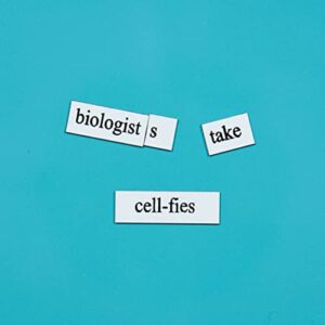 biology word magnets - funny and nerdy word kit for college to phd to professional biologist level - office refrigerator or magnetic white board - made in usa