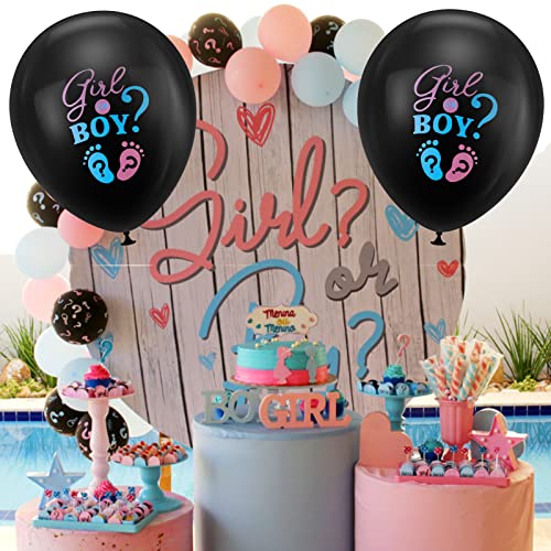 2 Pieces Gender Reveal Balloon with Confetti and Darts, 36inch Large Confetti Balloons Boy or Girl Black Balloons with Ribbons for Party Supplies Gender Reveal Decorations