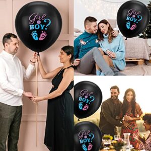 2 Pieces Gender Reveal Balloon with Confetti and Darts, 36inch Large Confetti Balloons Boy or Girl Black Balloons with Ribbons for Party Supplies Gender Reveal Decorations