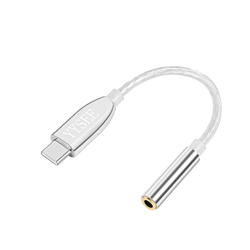 YYSEE USB C to 3.5mm Audio Adapter USB C Headphone Adapter 32bit 384KHz USB C DAC Realtek ALC5686 Type C to AUX Audio Jack Adapter for Pixel, Samsung,Huawei.