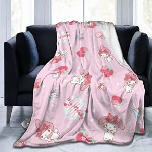 orpjxio blanket kuromi anime my melody throw flannel blanket bed blanket for couch sofa bedroom home decor 60"x50"
