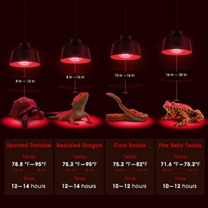 Briignite Heat Lamp Bulbs, UVA Reptile Light, Red Heat Lamp Bulb, E26 Base, 50W Basking Spot Bulb for Reptile, Full Spectrum Heat Light Bulb for Turtle Lizard Tank, Bearded Dragon