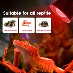 Briignite Heat Lamp Bulbs, UVA Reptile Light, Red Heat Lamp Bulb, E26 Base, 50W Basking Spot Bulb for Reptile, Full Spectrum Heat Light Bulb for Turtle Lizard Tank, Bearded Dragon