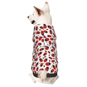 dog puppy hoodies colorful ladybugs sweatshirt pet hooded coat jackets apparel for small dogs xx-large