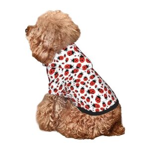 Dog Puppy Hoodies Colorful Ladybugs Sweatshirt Pet Hooded Coat Jackets Apparel for Small Dogs XX-Large